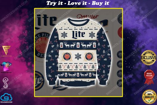 Miller lite beer ugly christmas sweater 1
