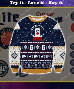 Miller lite reindeer ugly christmas sweater 1