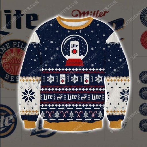 Miller lite reindeer ugly christmas sweater