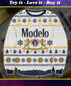 Modelo beer all over print ugly christmas sweater 1
