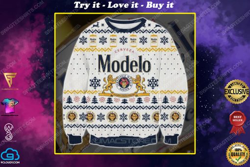 Modelo beer all over print ugly christmas sweater 1