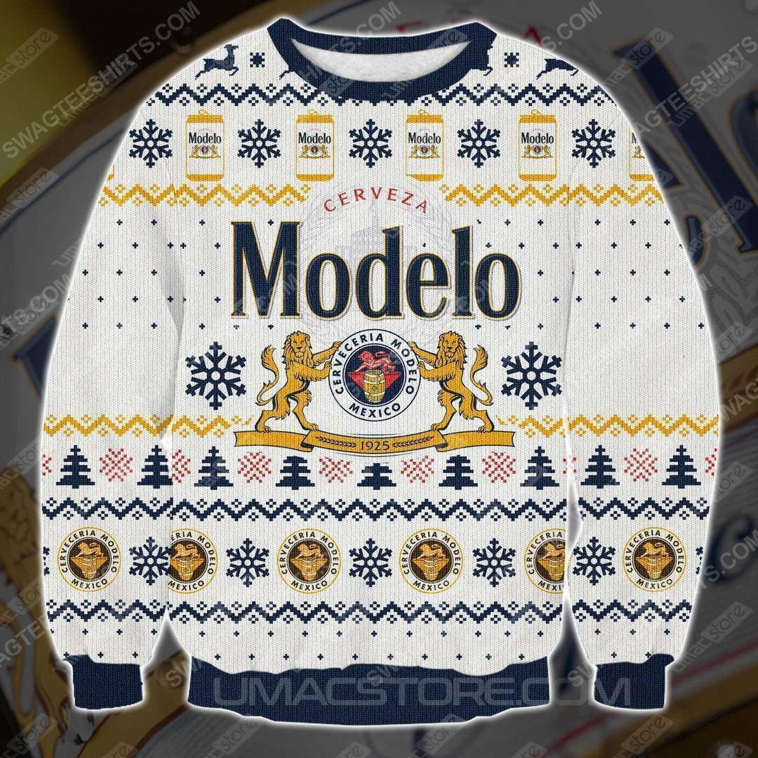 Modelo beer all over print ugly christmas sweater - Copy (2)