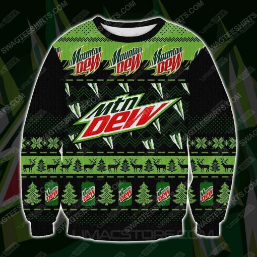 Mountain dew all over print ugly christmas sweater
