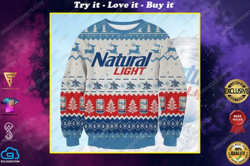 Natural light beer ugly christmas sweater 1