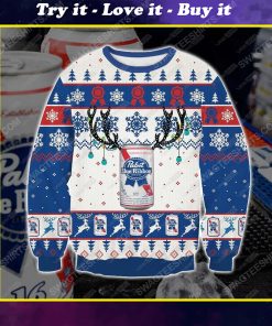 Pabst blue ribbon beer ugly christmas sweater 1