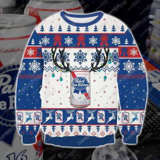 Pabst blue ribbon beer ugly christmas sweater