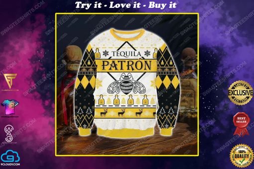 Patrón tequila all over print ugly christmas sweater 1