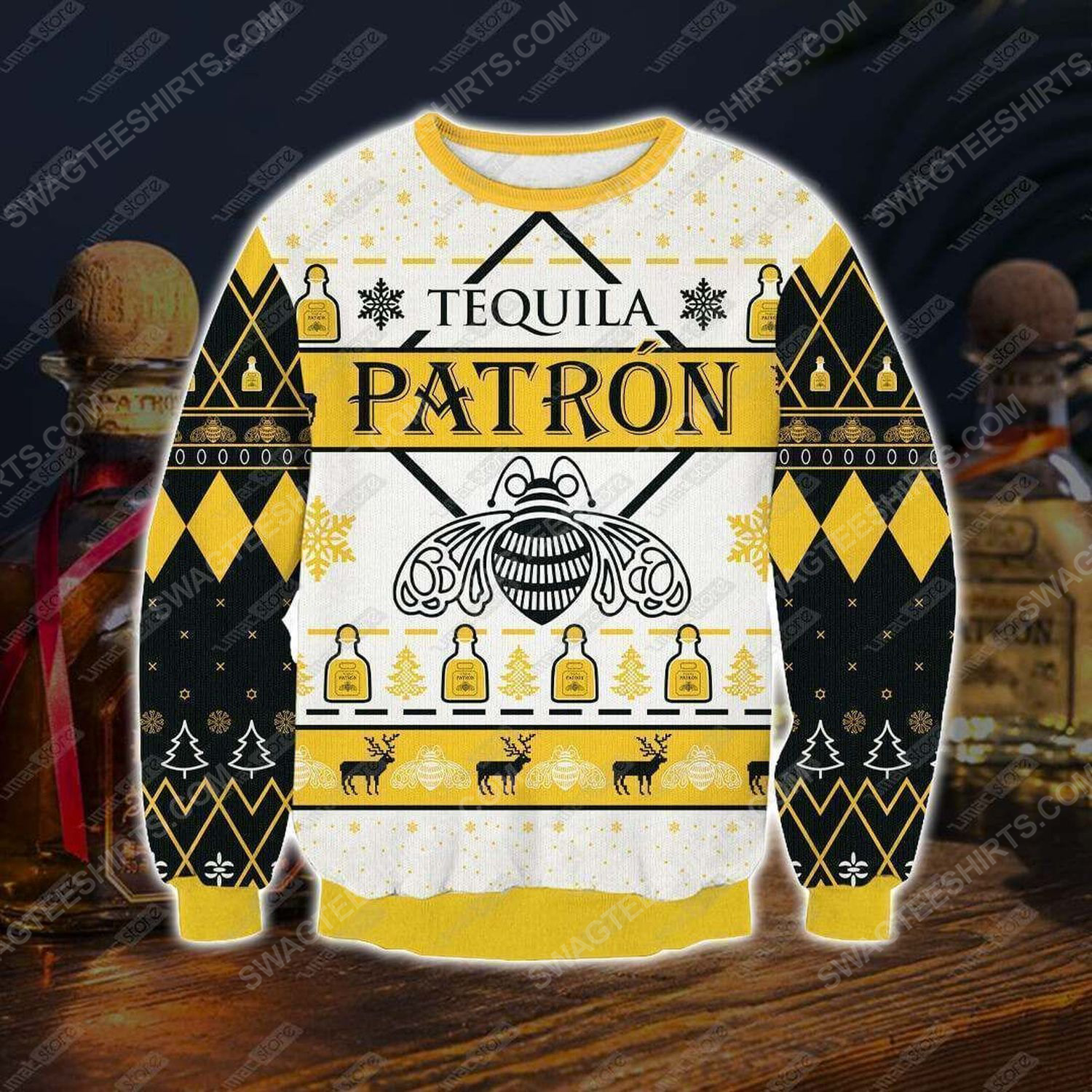 Patrón tequila all over print ugly christmas sweater - Copy (2)