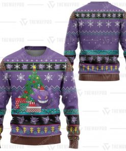 Pokemon gengar and christmas tree ugly christmas sweater