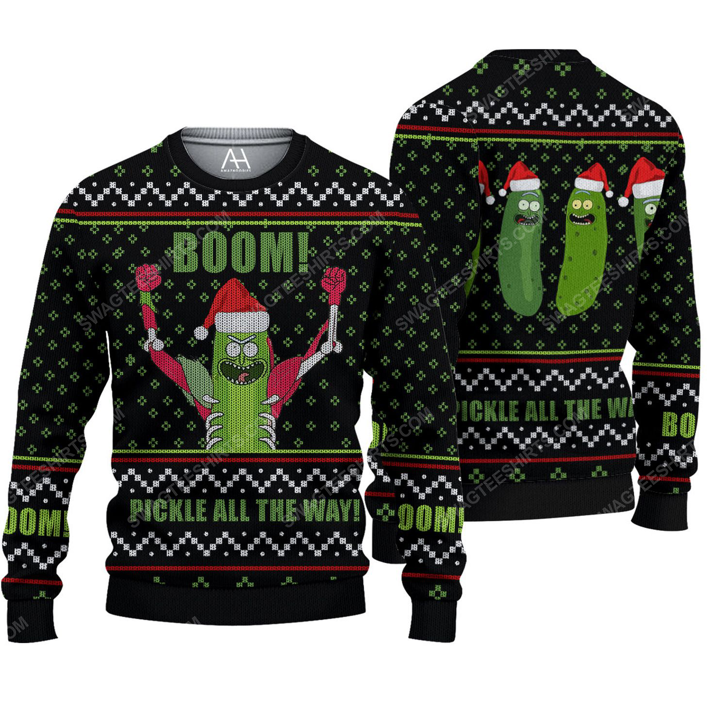 Rick and morty pickle all the way ugly christmas sweater 1 - Copy (3)