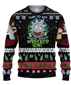 Rick and morty time to get schwifty ugly christmas sweater 1 - Copy