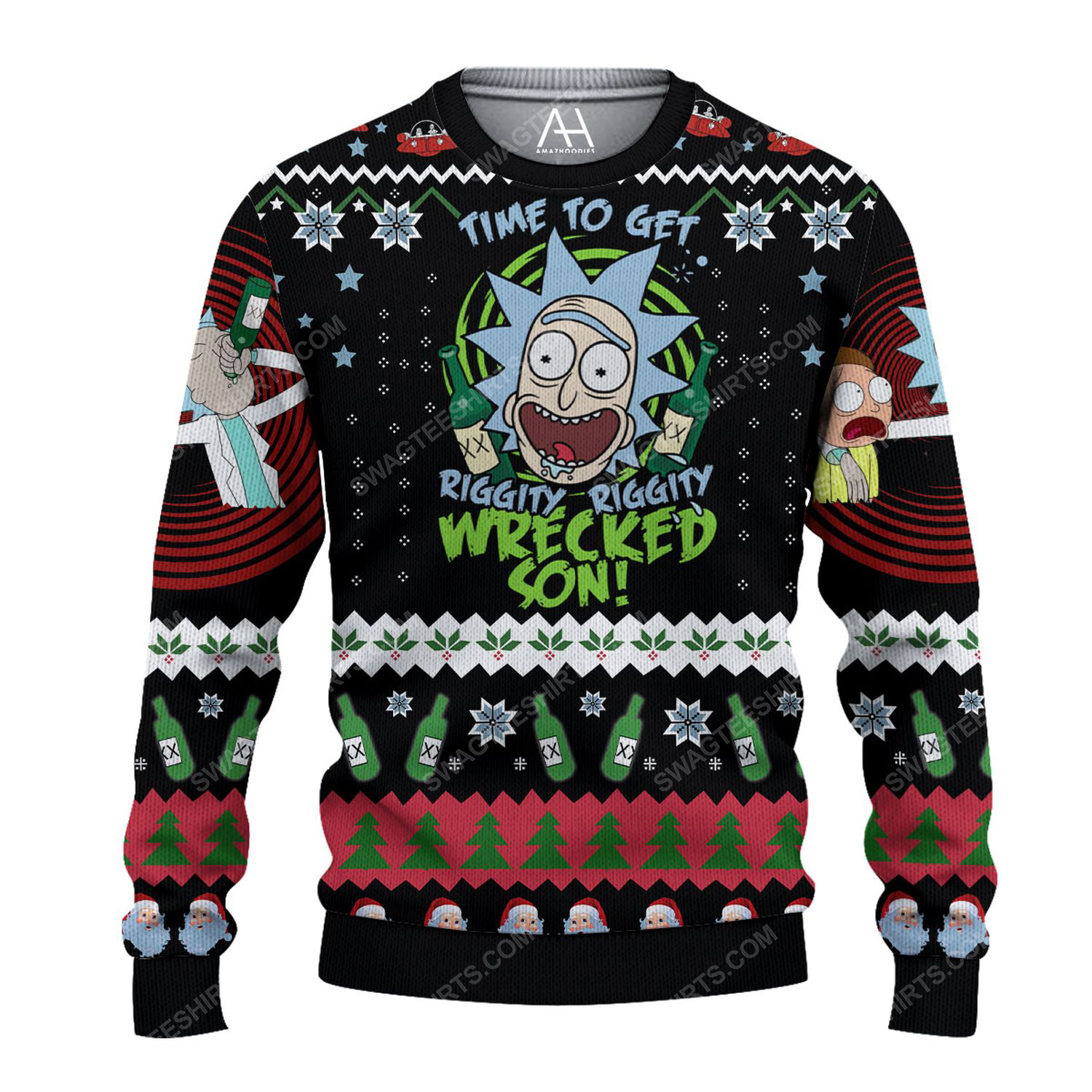 Rick and morty time to get schwifty ugly christmas sweater 1 - Copy (3)