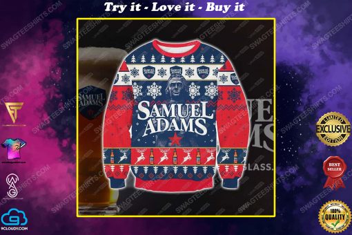 Samuel adams all over print ugly christmas sweater 1