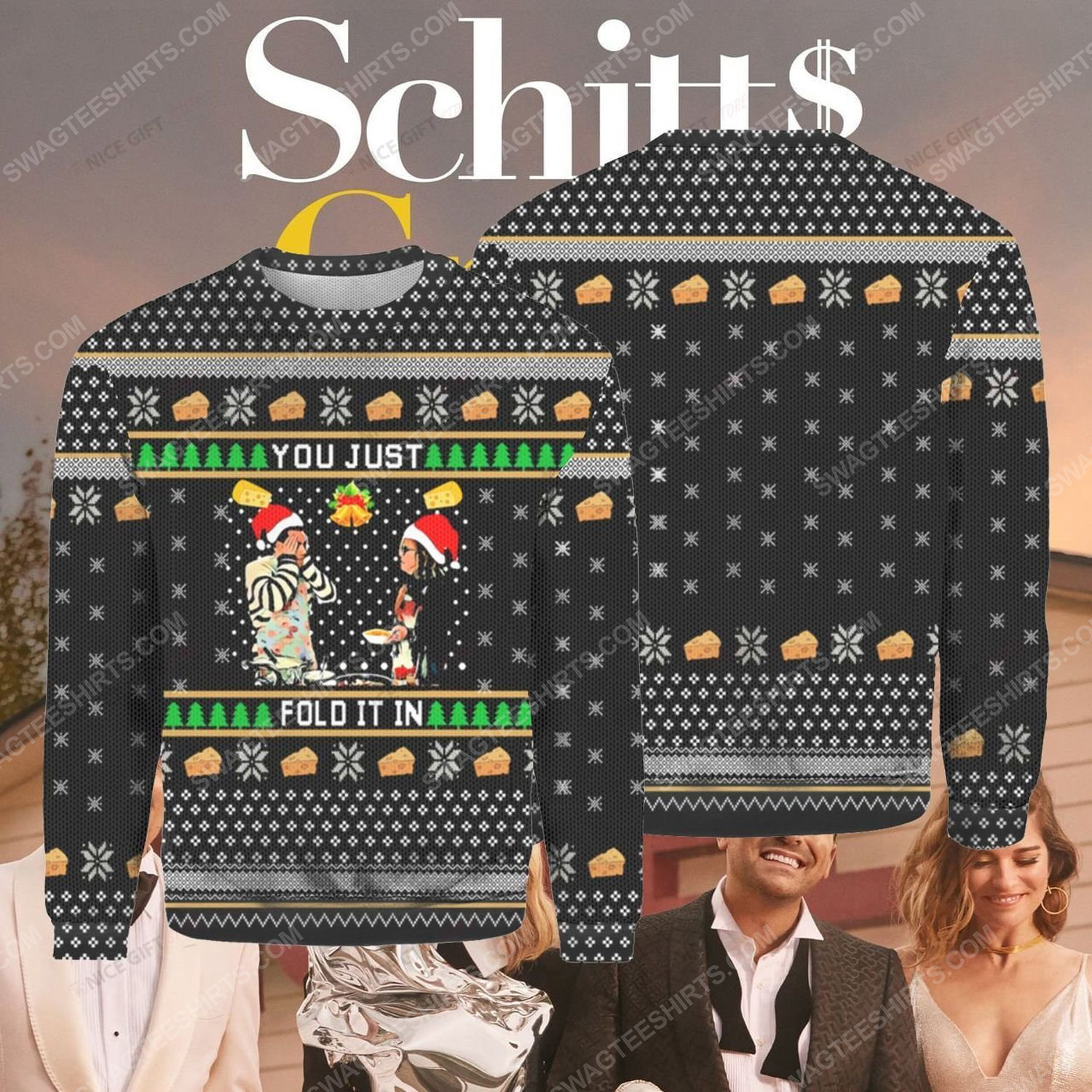 Schitt's creek you just fold it in ugly christmas sweater 1 - Copy (2)