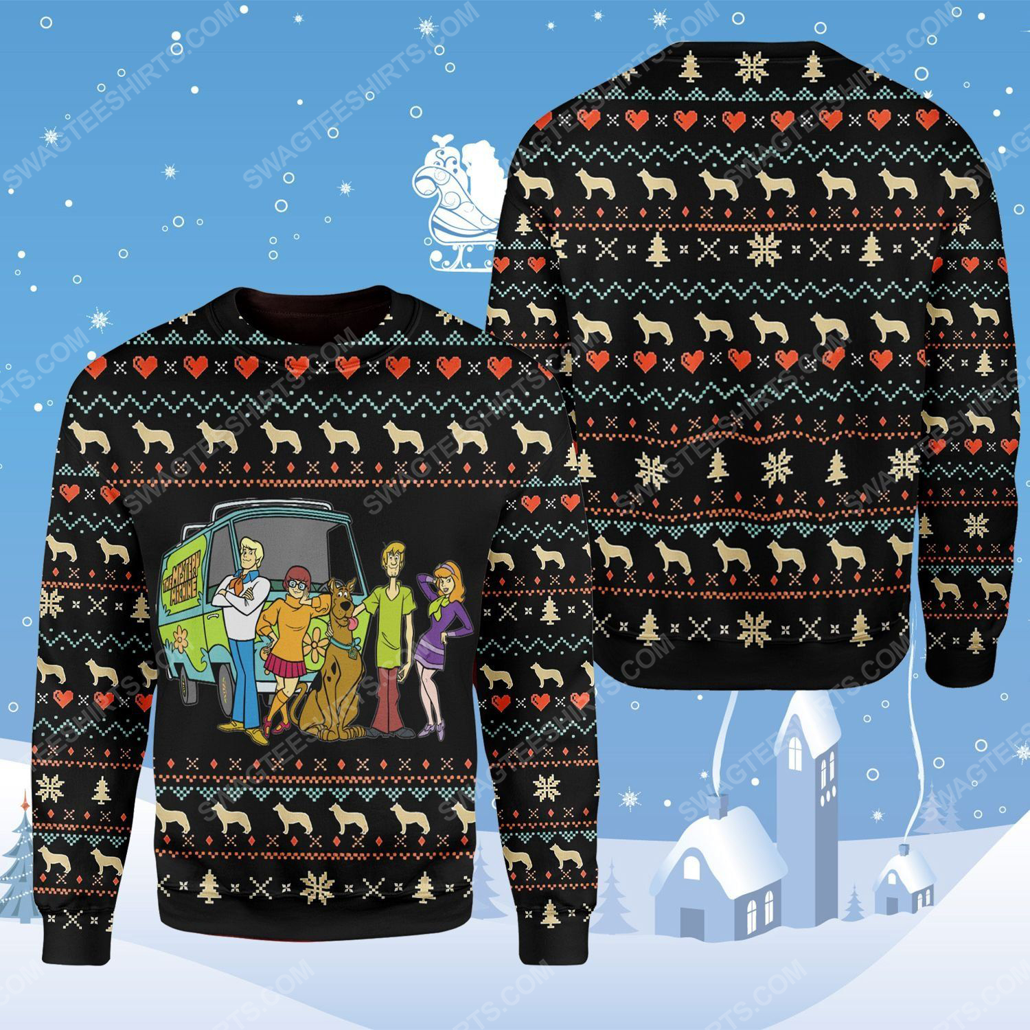 Scooby doo movie characters ugly christmas sweater
