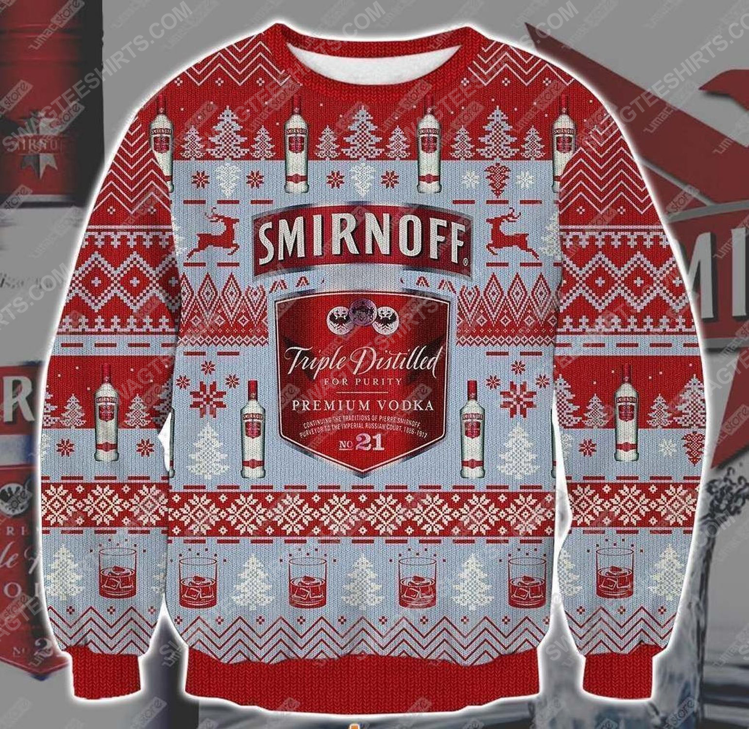 Smirnoff premium vodka ugly christmas sweater - Copy (2)