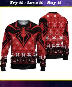 Spider man pattern ugly christmas sweater
