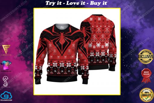 Spider man pattern ugly christmas sweater