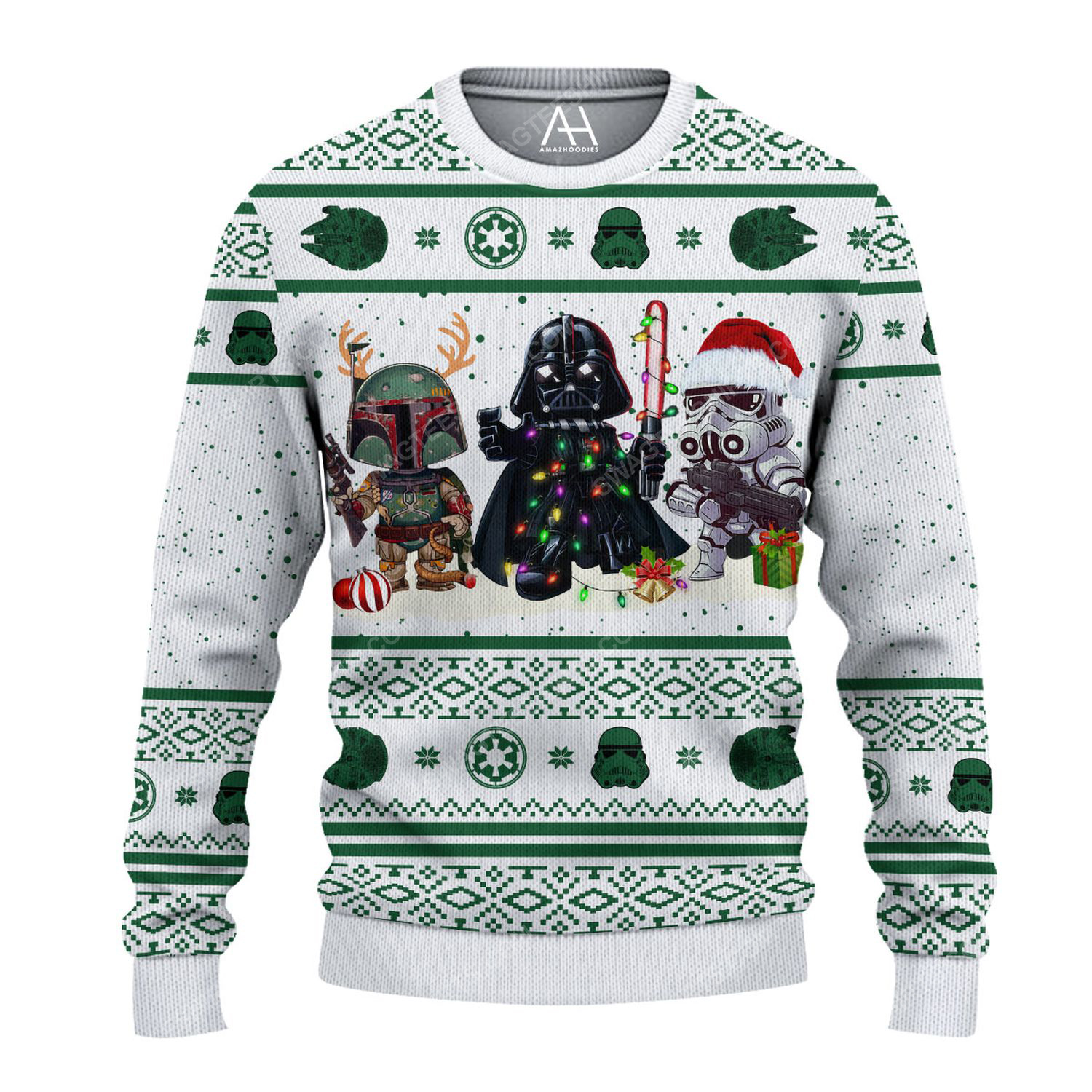 Star wars dard vader and stormtrooper chibi ugly christmas sweater 1 - Copy (3)