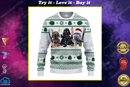 Star wars dard vader and stormtrooper chibi ugly christmas sweater