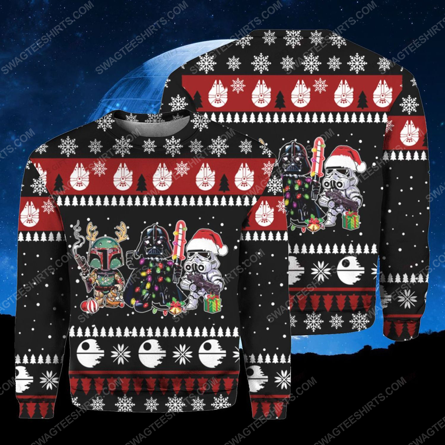 Star wars darth vader and stormtrooper ugly christmas sweater 1 - Copy (2)
