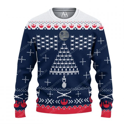 Star wars spaceship pattern ugly christmas sweater 2