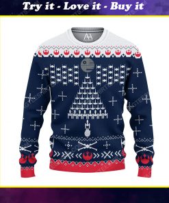 Star wars spaceship pattern ugly christmas sweater