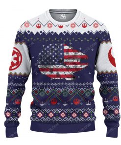 Star wars spaceships american flag ugly christmas sweater 1