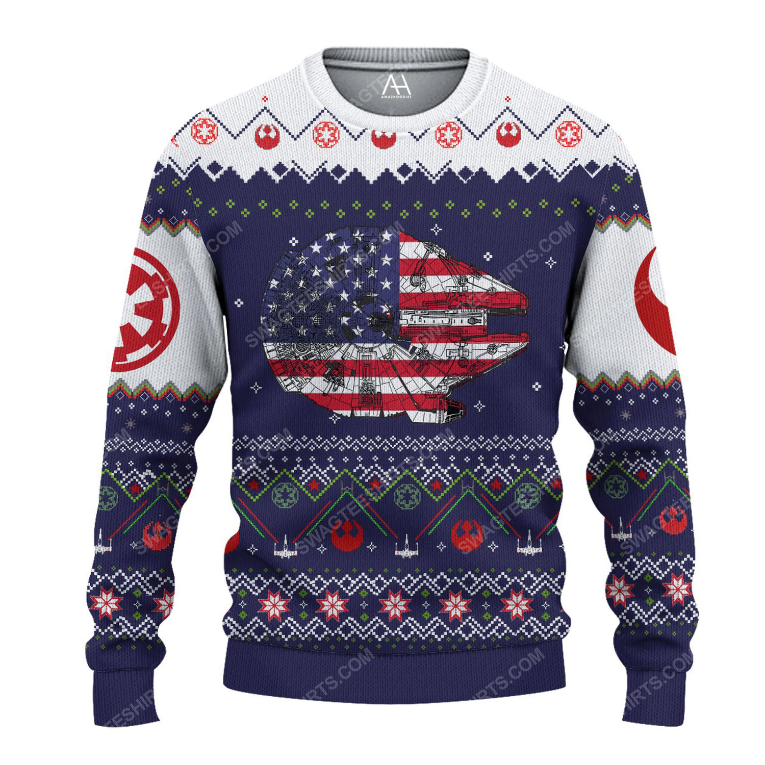 Star wars spaceships american flag ugly christmas sweater 1 - Copy (3)