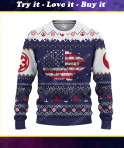 Star wars spaceships american flag ugly christmas sweater