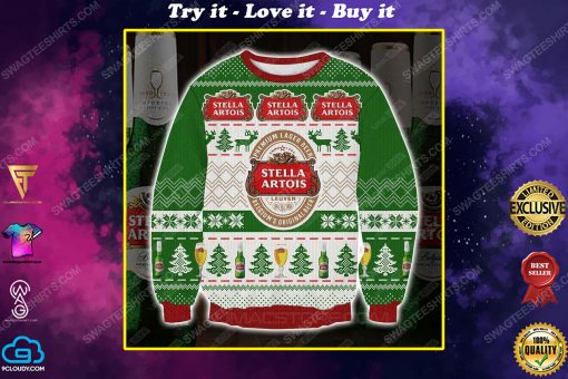 Stella artois premium lager beer ugly christmas sweater 1