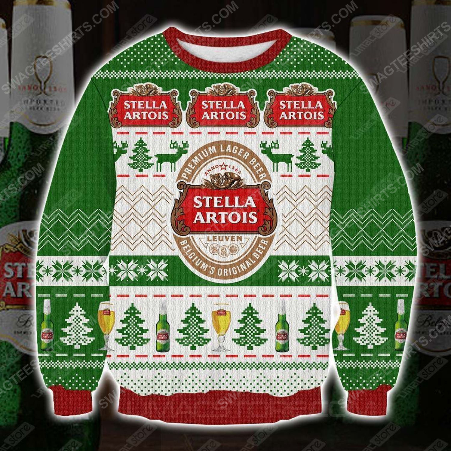 Stella artois premium lager beer ugly christmas sweater - Copy (2)