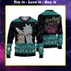 TV show rick and morty alien ugly christmas sweater