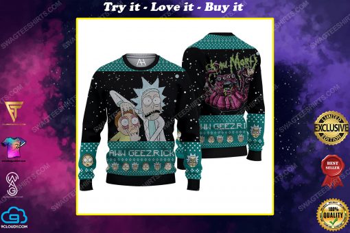 TV show rick and morty alien ugly christmas sweater