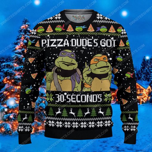 Teenage mutant ninja turtles pizza dude's got 30 seconds ugly christmas sweater 1 - Copy (3)
