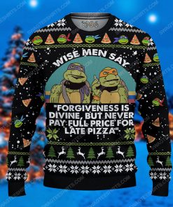 Teenage mutant ninja turtles pizza ugly christmas sweater 1 - Copy