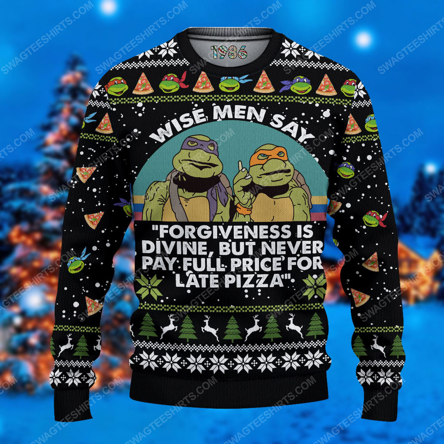 Teenage mutant ninja turtles pizza ugly christmas sweater 1 - Copy (3)