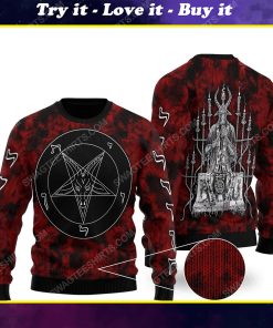 The baphomet all over print ugly christmas sweater