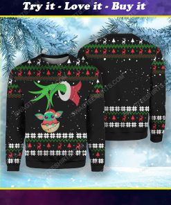 The grinch and baby yoda ugly christmas sweater