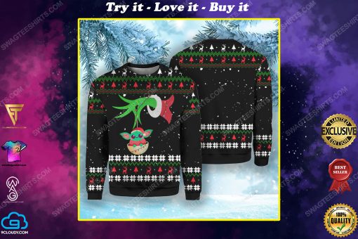 The grinch and baby yoda ugly christmas sweater