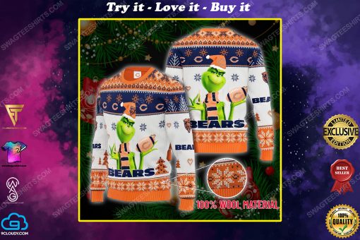 The grinch and chicago bears ugly christmas sweater