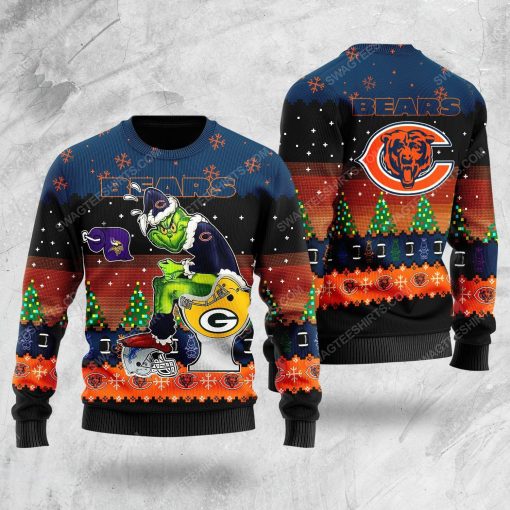 The grinch and green bay packers ugly christmas sweater