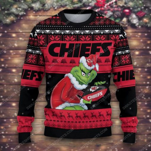 The grinch and kansas city chiefs ugly christmas sweater