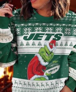 The grinch hug new york jets ugly christmas sweater