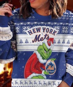 The grinch hug new york mets ugly christmas sweater