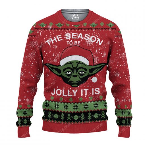 The season to be jolly it is yoda ugly christmas sweater 1
