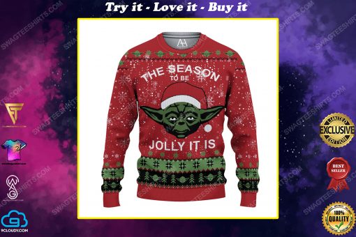 The season to be jolly it is yoda ugly christmas sweater