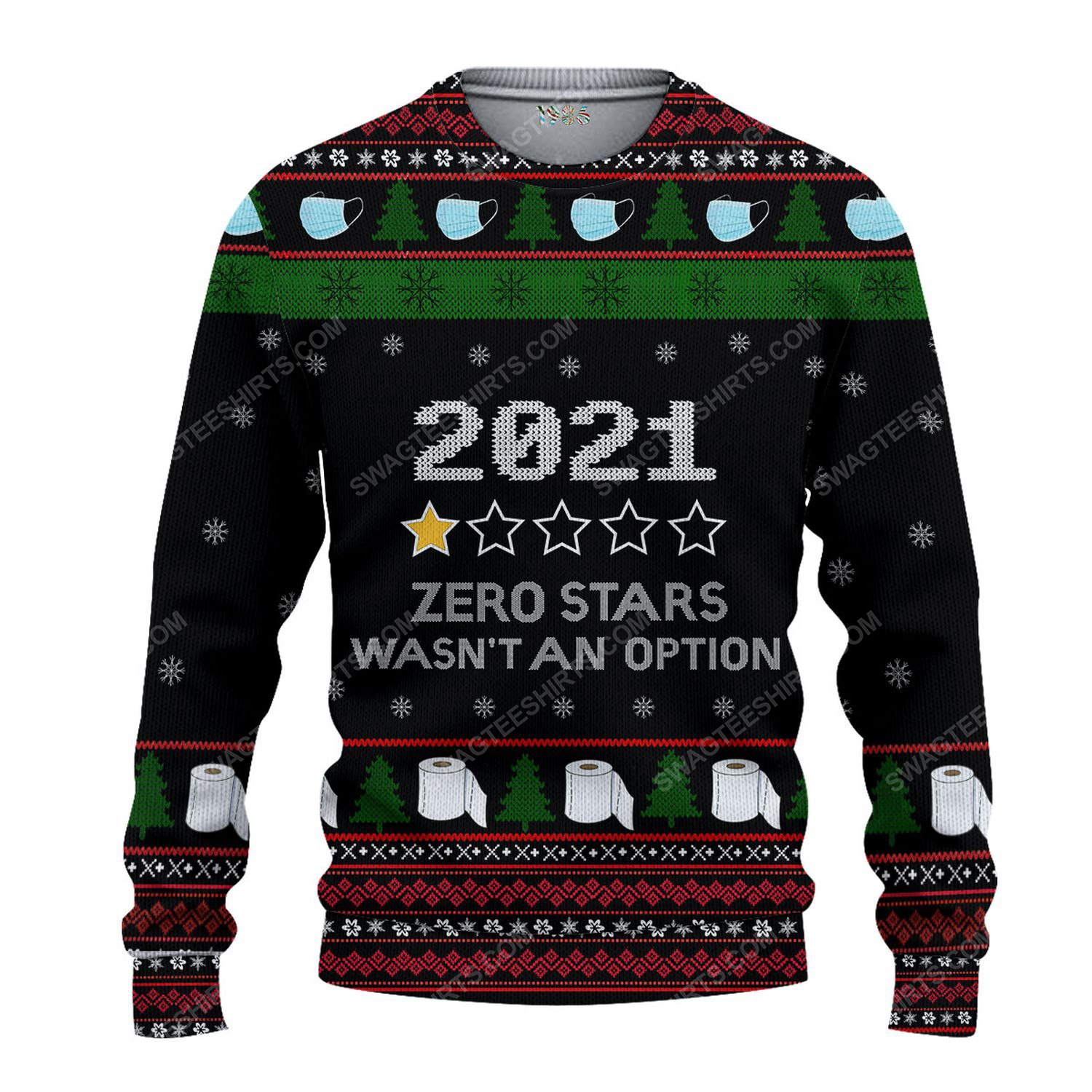 Toilet paper 2021 zero stars wasn't an option ugly christmas sweater 1 - Copy (3)