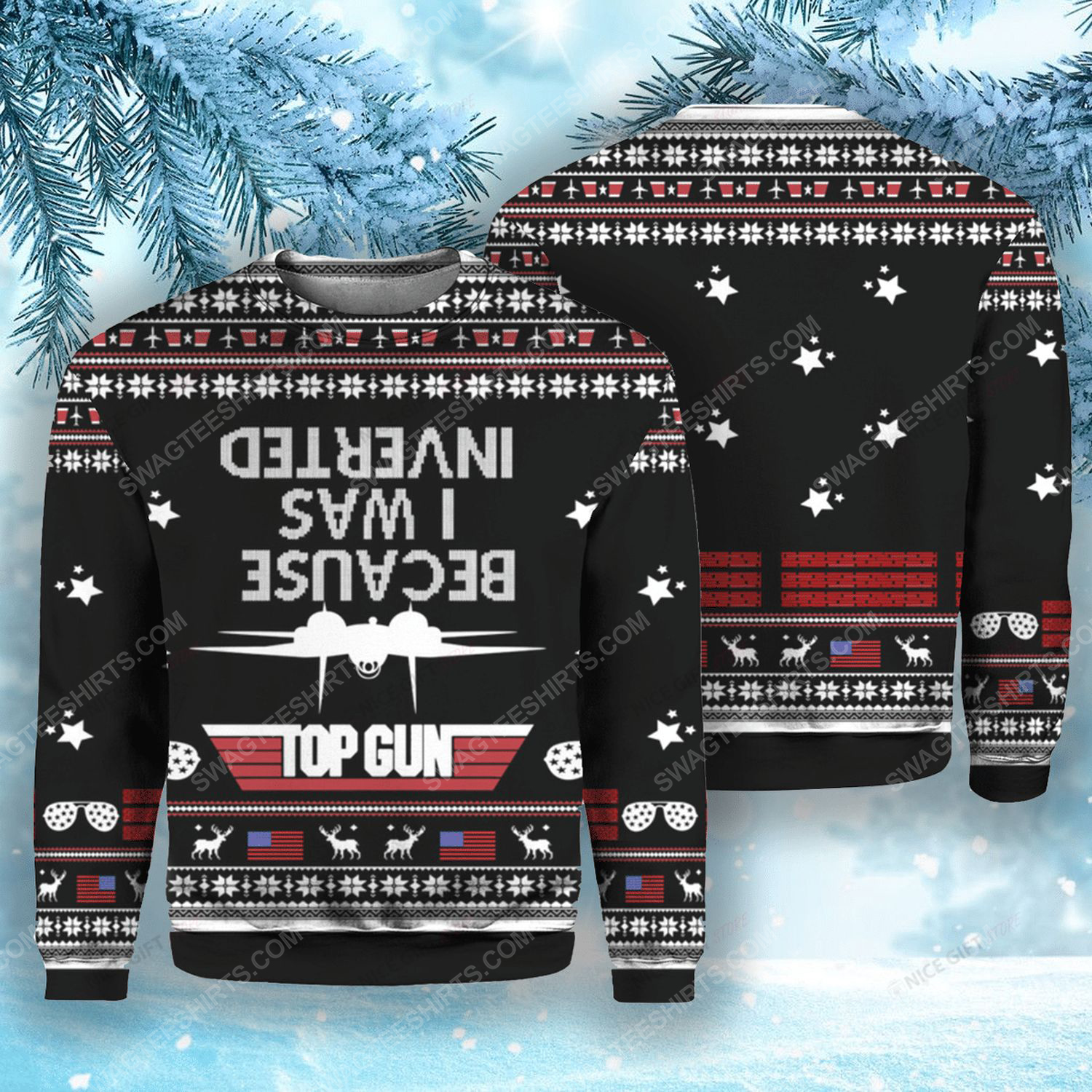 Top gun pattern ugly christmas sweater 1 - Copy (2)