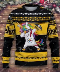 Unicorn and pittsburgh steelers ugly christmas sweater